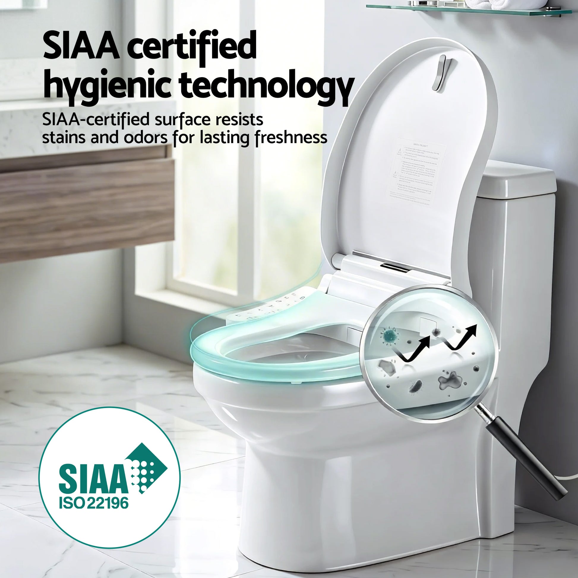 Cefito Smart Electric Bidet Toilet Seat Cover D-Shape SIAA Material Certified - Image 6