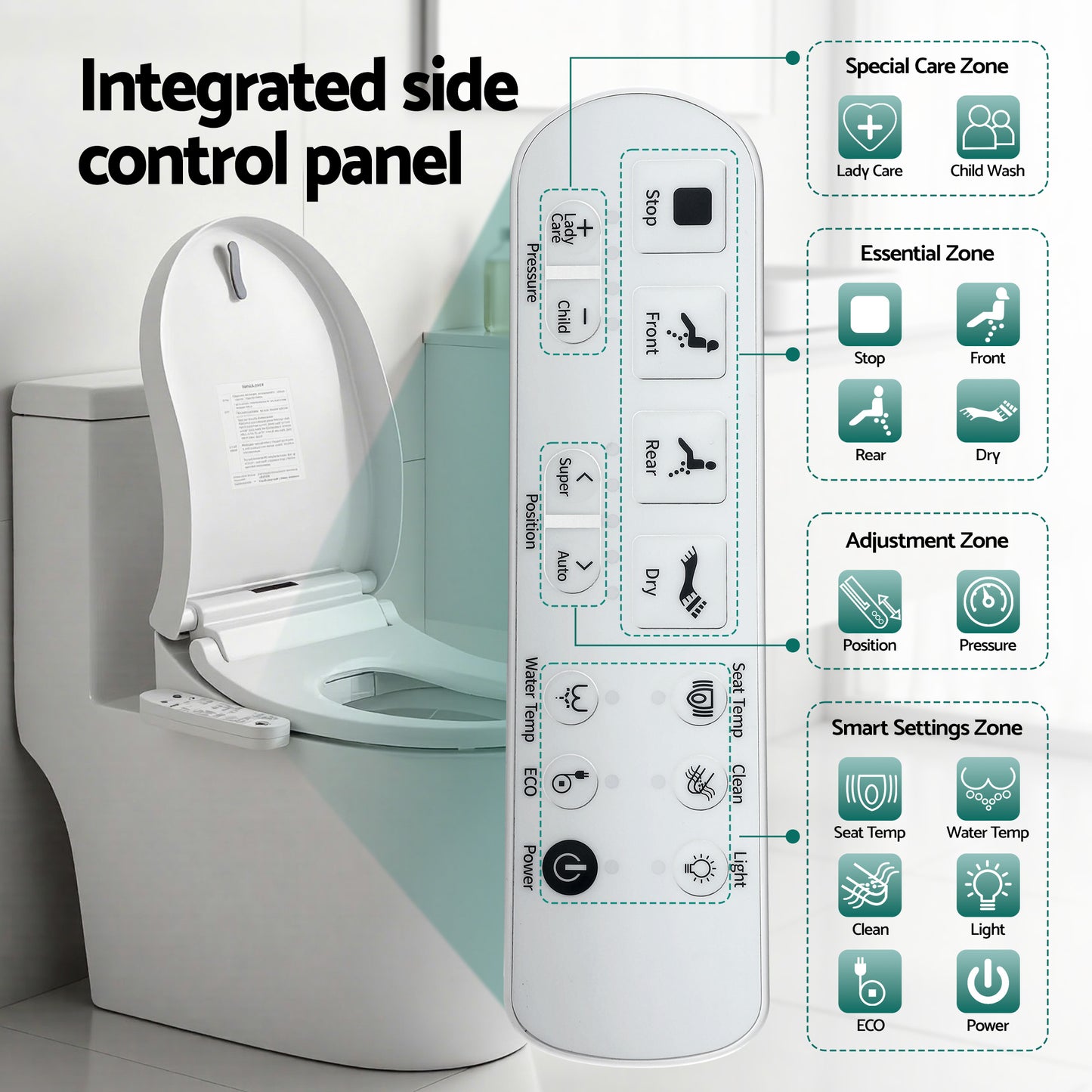 Cefito Smart Electric Bidet Toilet Seat Cover D-Shape SIAA Material Certified - Image 9