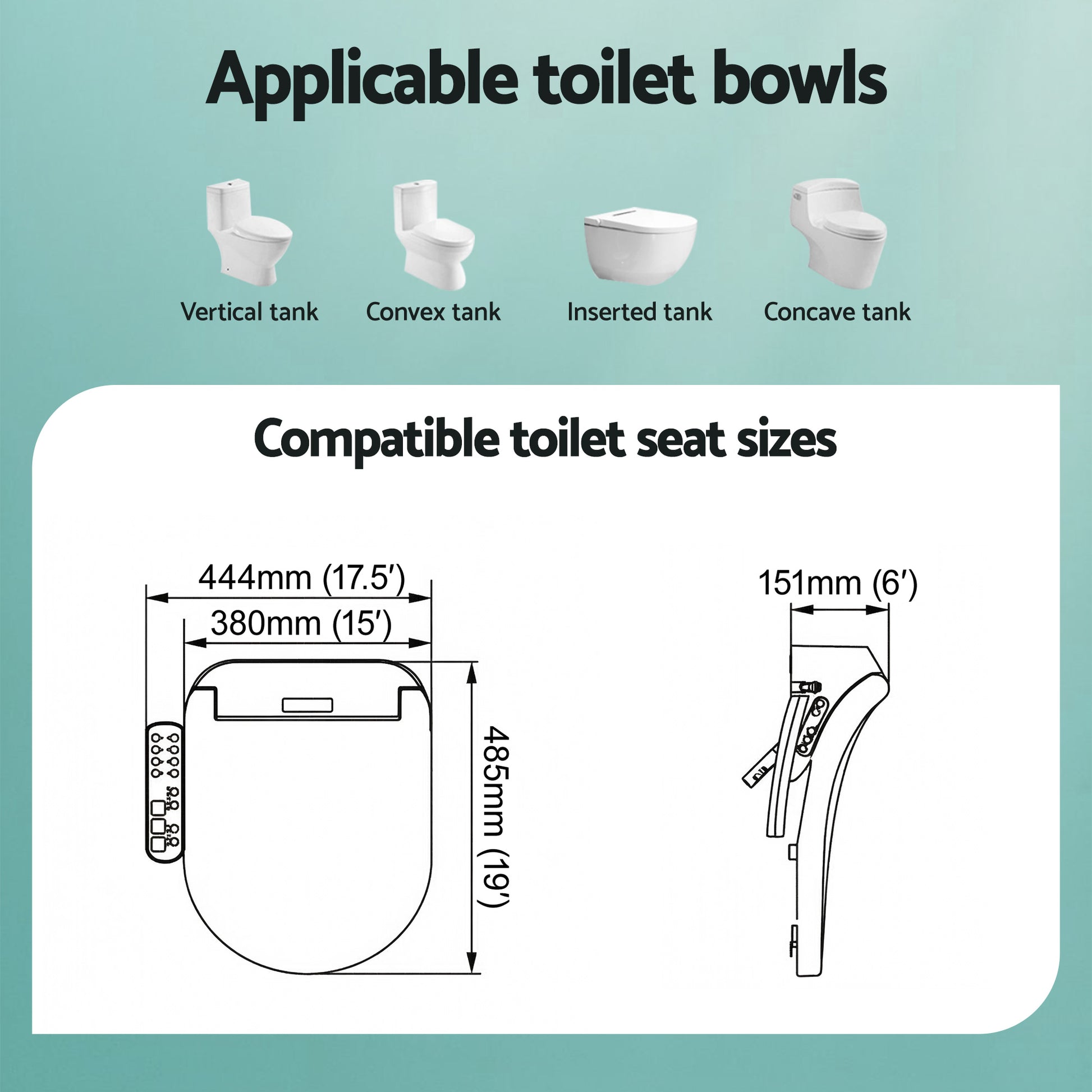 Cefito Smart Electric Bidet Toilet Seat LED Display Heated Dryer WaterMark - Image 3
