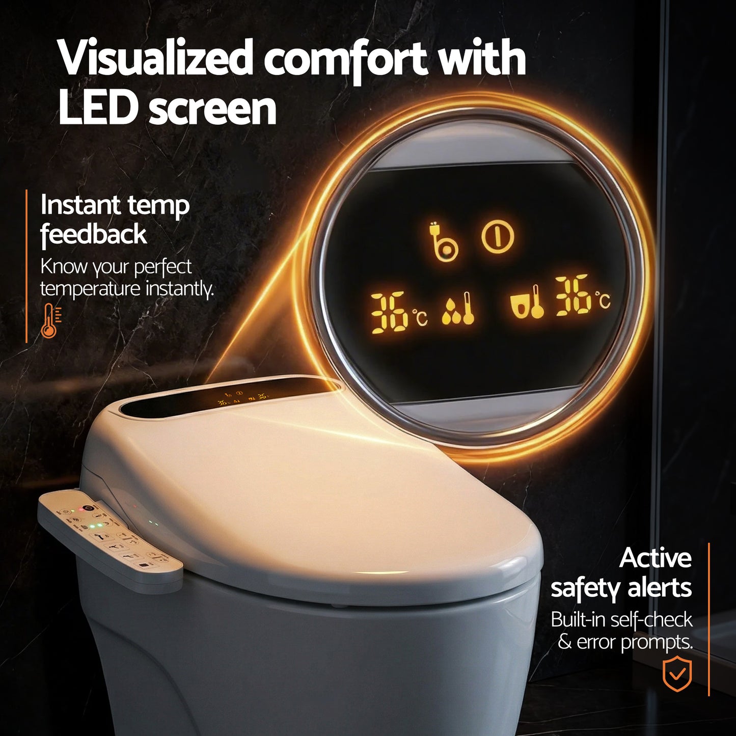 Cefito Smart Electric Bidet Toilet Seat LED Display Heated Dryer WaterMark - Image 5