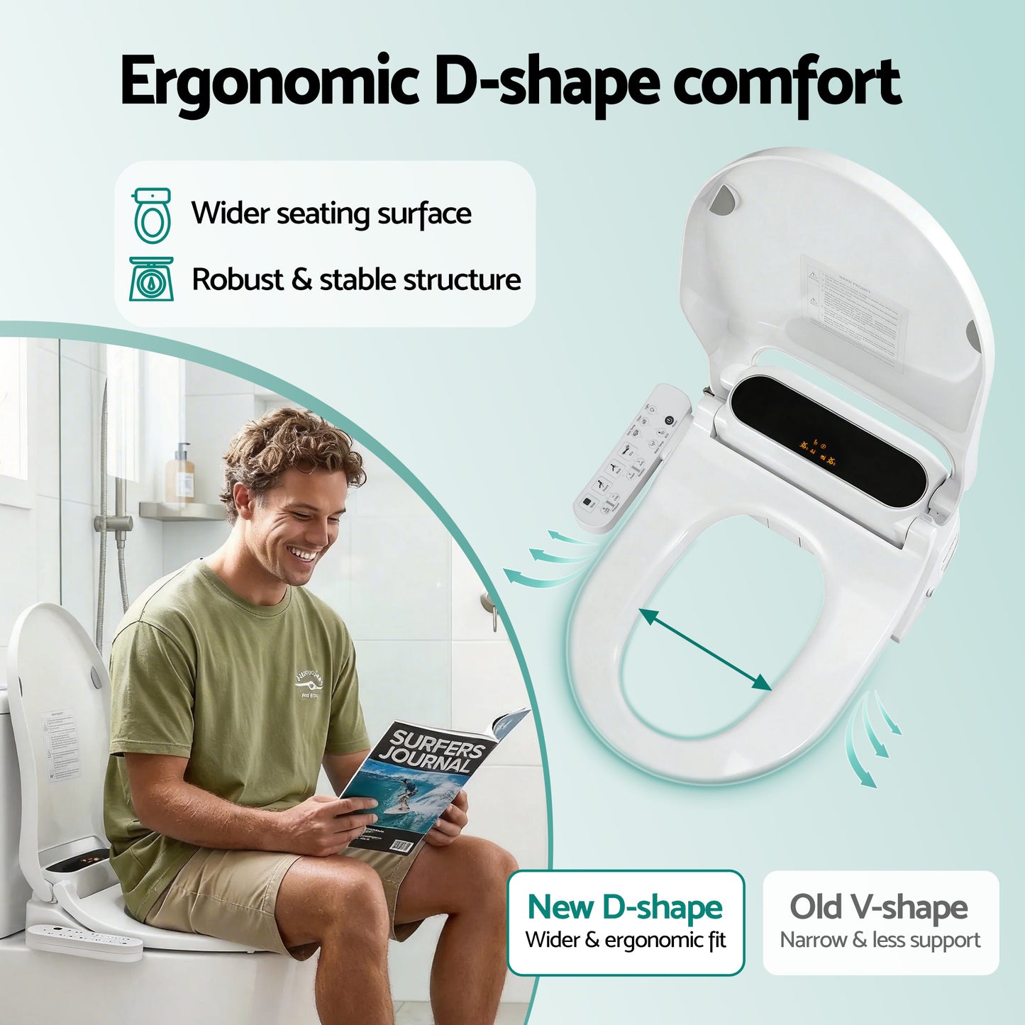 Cefito Smart Electric Bidet Toilet Seat LED Display Heated Dryer WaterMark - Image 6