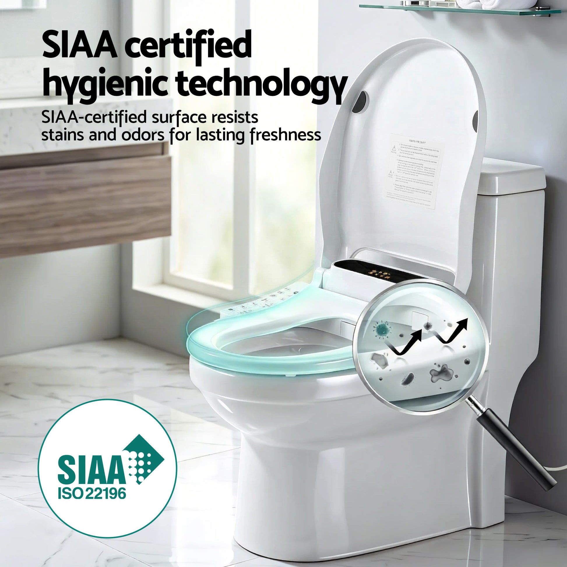 Cefito Smart Electric Bidet Toilet Seat LED Display Heated Dryer WaterMark - Image 7
