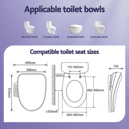 Cefito Electric Bidet Toilet Seat Cover Heated Warm Water Dryer LED Night Light - Image 3