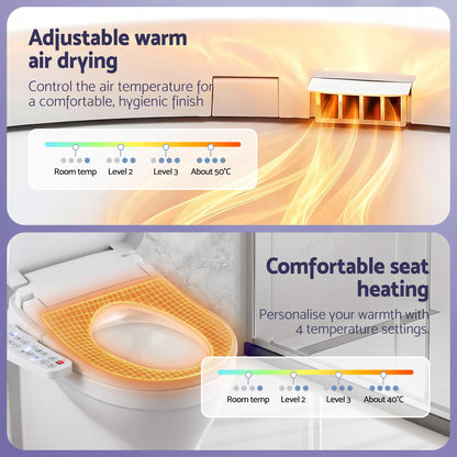 Cefito Electric Bidet Toilet Seat Cover Heated Warm Water Dryer LED Night Light - Image 8