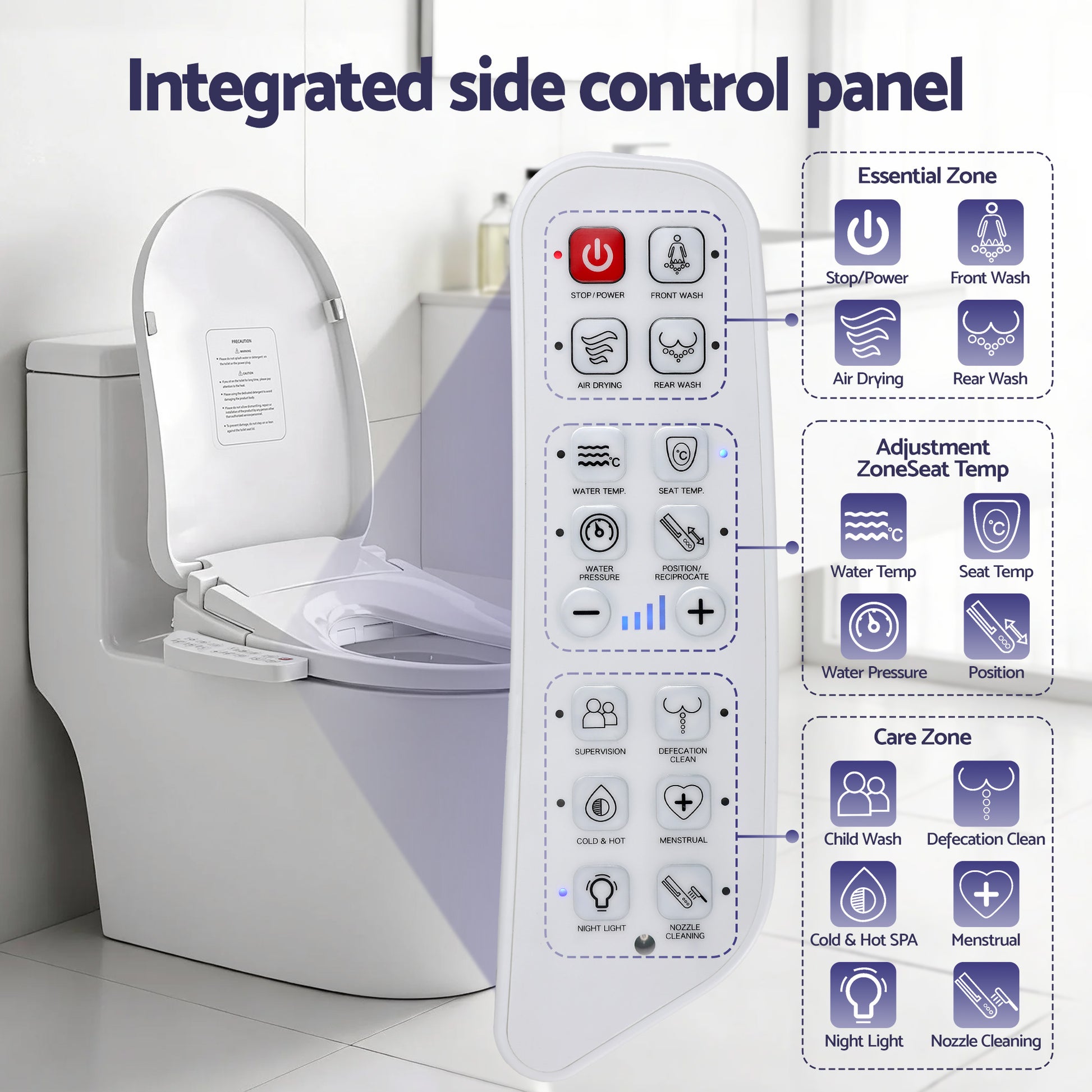 Cefito Electric Bidet Toilet Seat Cover Heated Warm Water Dryer LED Night Light - Image 9