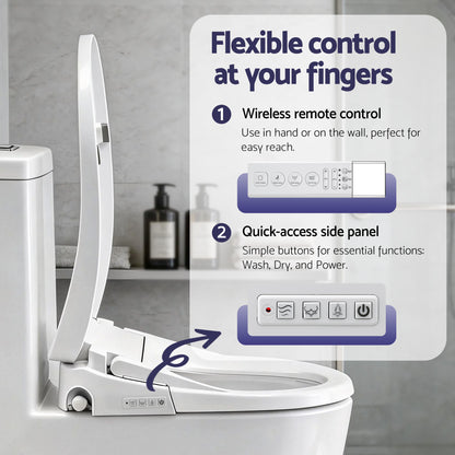 Cefito Smart Electric Bidet Toilet Seat Wireless Remote Heated Dryer Auto Wash - Image 6