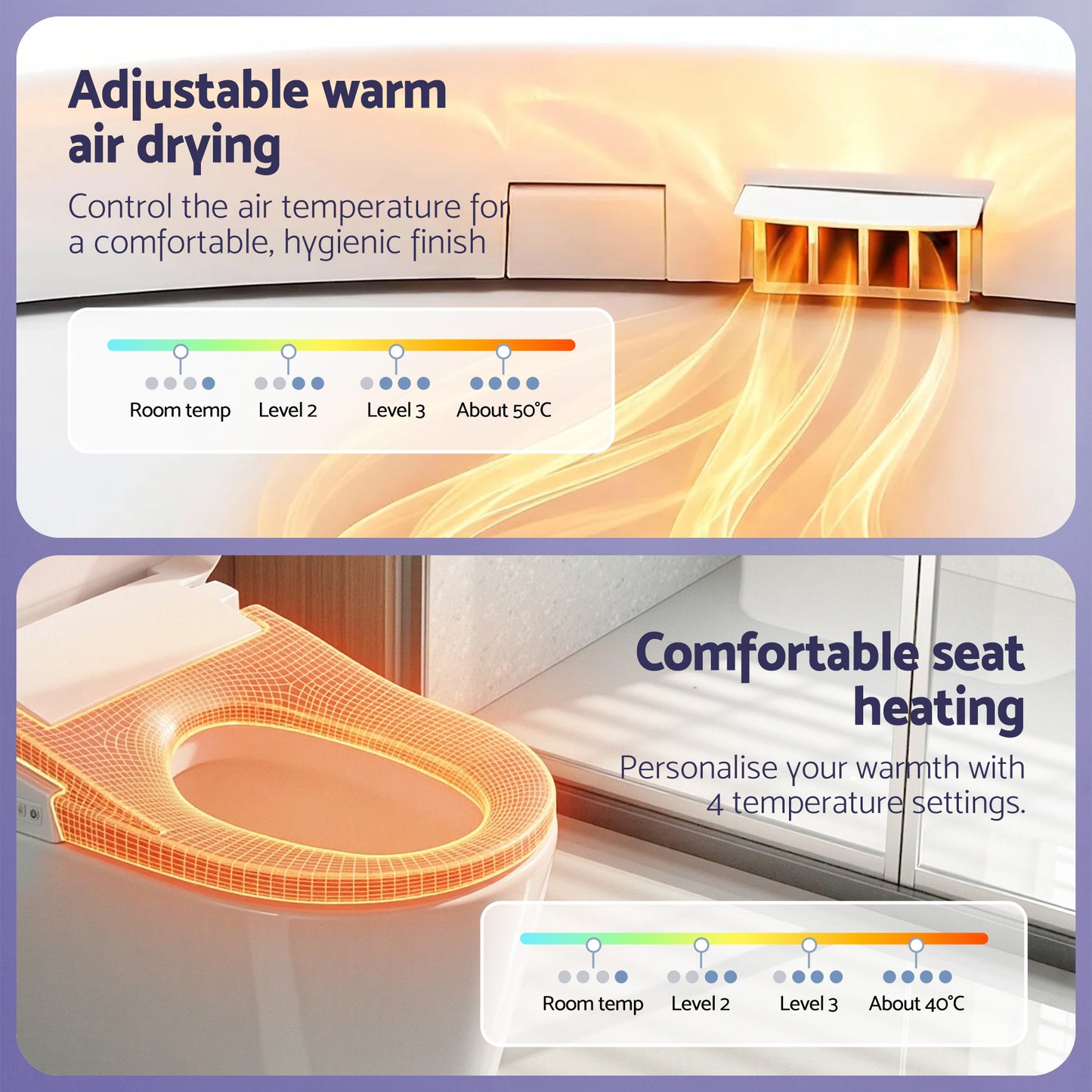 Cefito Smart Electric Bidet Toilet Seat Wireless Remote Heated Dryer Auto Wash - Image 8