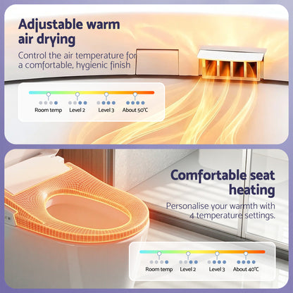 Cefito Smart Electric Bidet Toilet Seat Wireless Remote Heated Dryer Auto Wash - Image 8