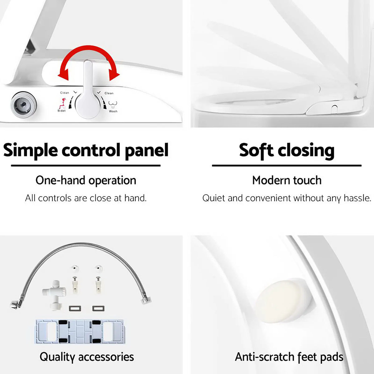 Cefito Non Electric Bidet Toilet Seat Cover Auto Water Spray Wash Knob Control - Image 6