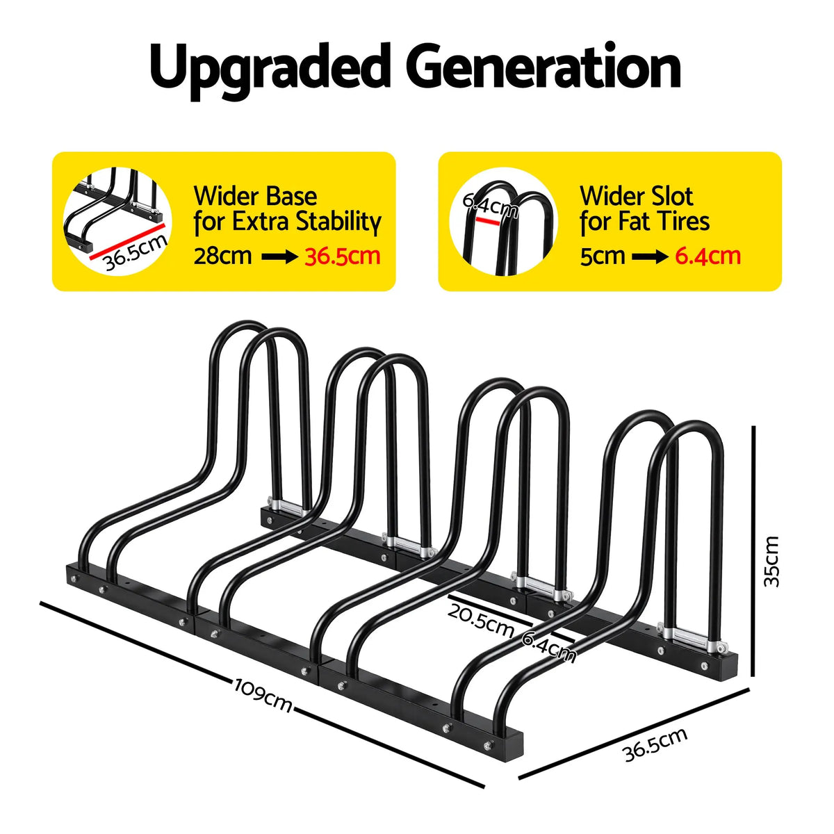 Weisshorn 4 Bike Floor Stand Rack Fits 20"-29" MTB Tires for Garage Storage - Image 2