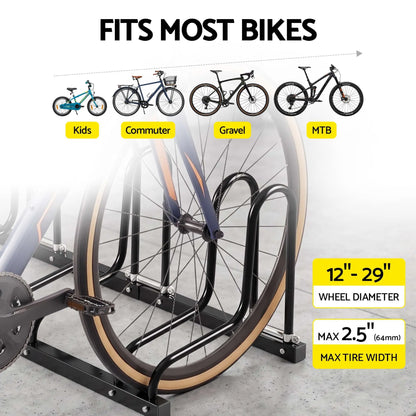 Weisshorn 5 Bike Floor Stand Rack Fits 20"-29" MTB Tires for Garage Storage - Image 4