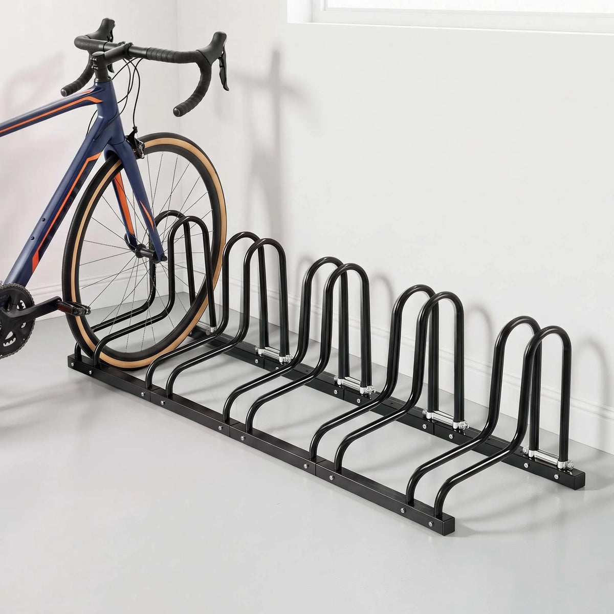 Weisshorn 5 Bike Floor Stand Rack Fits 20"-29" MTB Tires for Garage Storage - Image 9