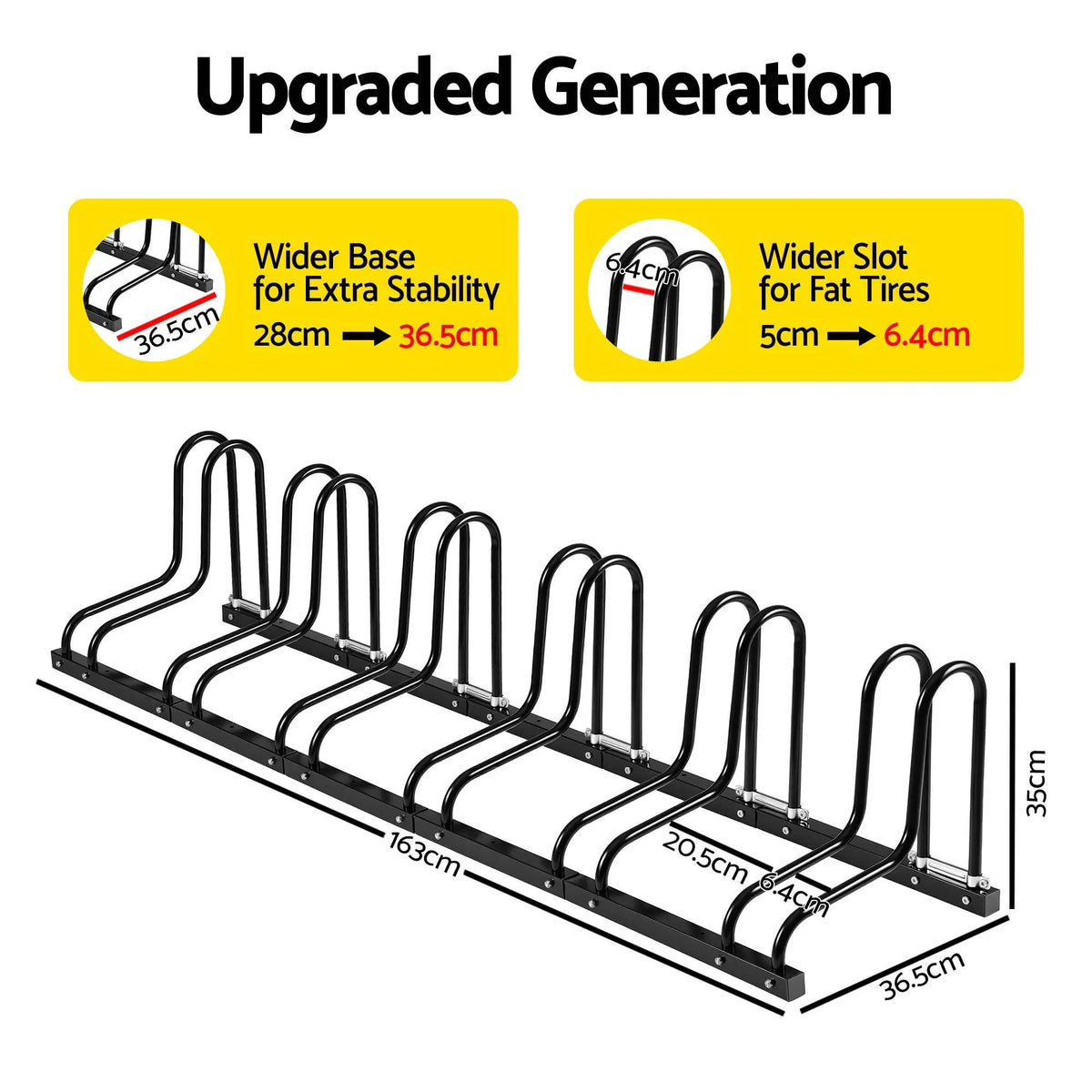 Weisshorn 6 Bike Floor Stand Rack Fits 20"-29" MTB Tires for Garage Storage - Image 2