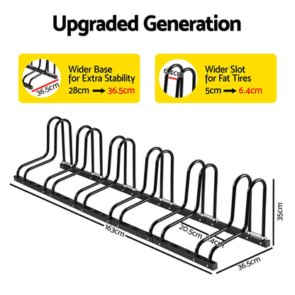 Weisshorn 6 Bike Floor Stand Rack Fits 20"-29" MTB Tires for Garage Storage - Image 2