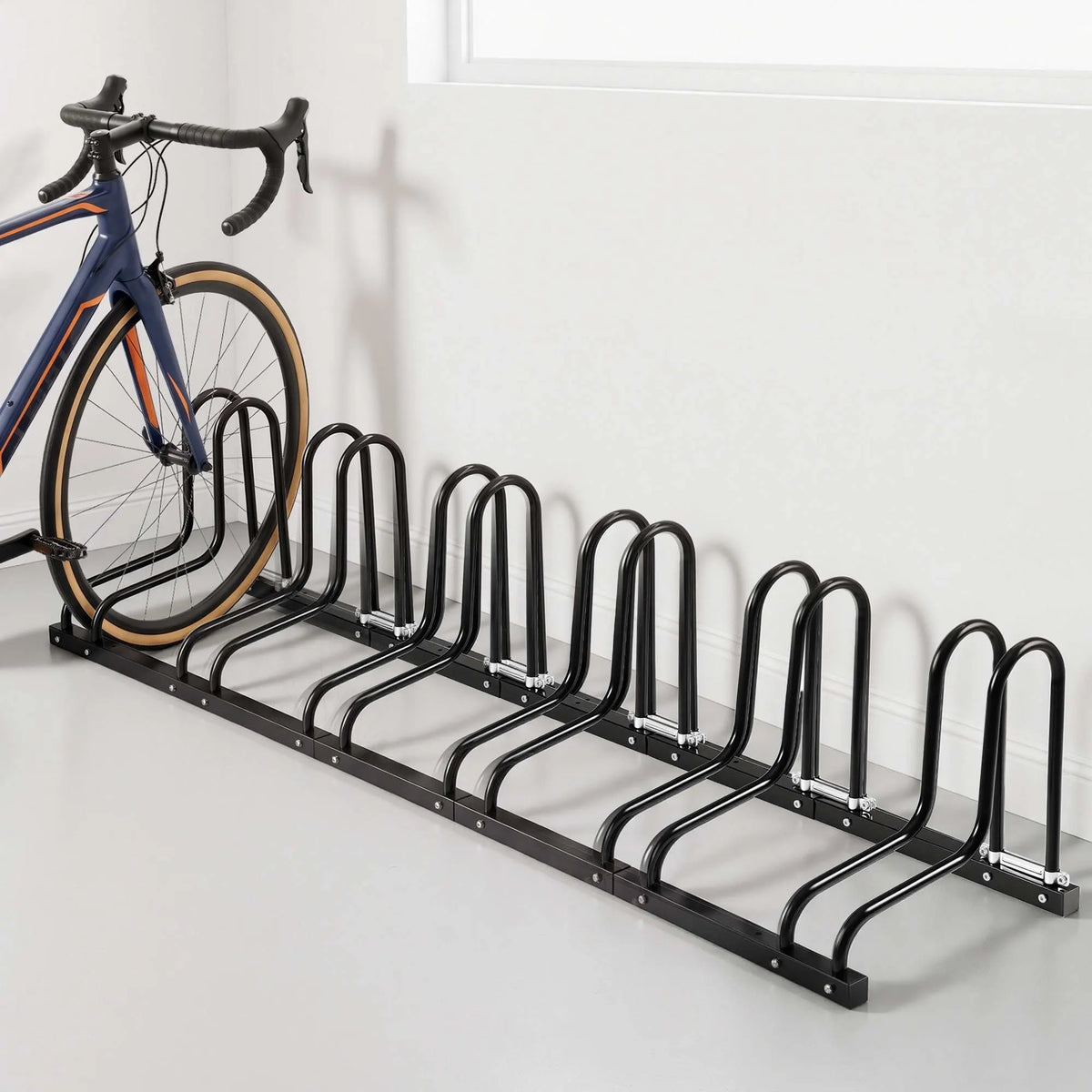 Weisshorn 6 Bike Floor Stand Rack Fits 20"-29" MTB Tires for Garage Storage - Image 9