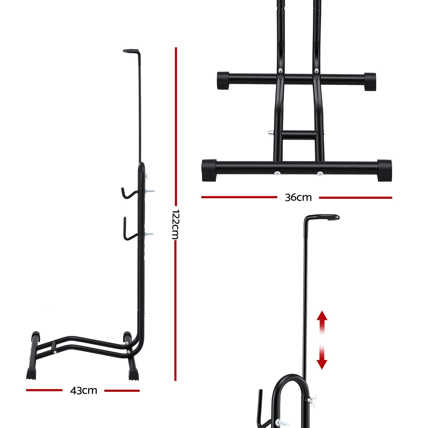Weisshorn 4-in-1 Bike Parking Stand Vertical Floor Storage Rack for 24"-27.5" Bicycles, Adjustable Height Repair Maintenance Stand, Stable Indoor Garage Space Saver with Non-slip Rubber Feet - Image 2