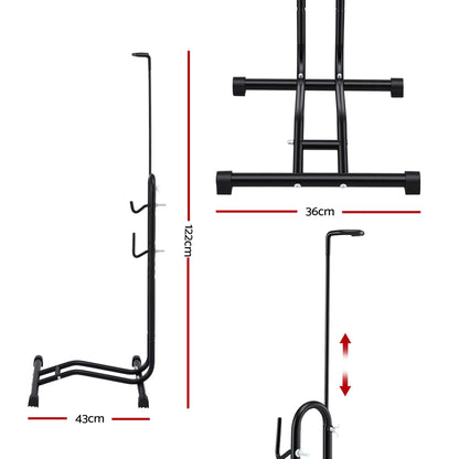 Weisshorn 4-in-1 Bike Parking Stand Vertical Floor Storage Rack for 24"-27.5" Bicycles, Adjustable Height Repair Maintenance Stand, Stable Indoor Garage Space Saver with Non-slip Rubber Feet - Image 2