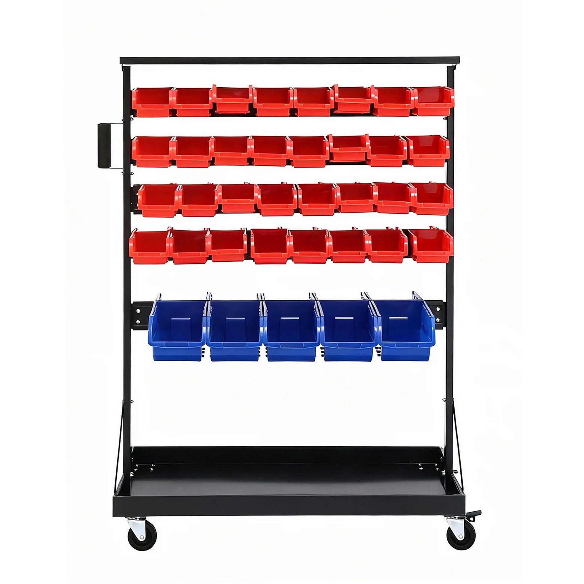 Giantz 74 Bins Storage Rack Double Sided Mobile Garage Workshop Tools Organizer - Image 3