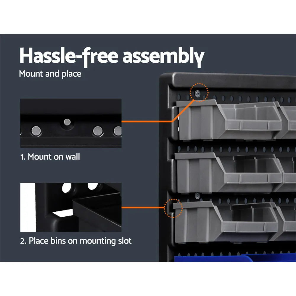Giantz 30 Storage Bin Rack Wall Mounted - Image 6