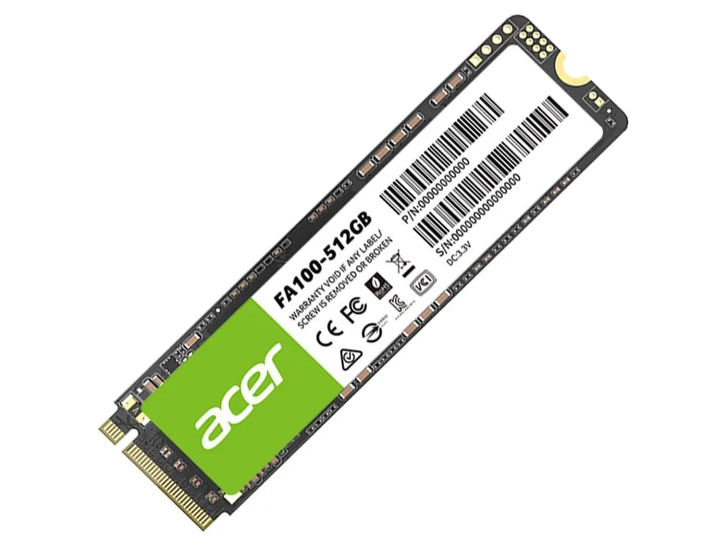 ACER FA100-512GB SSD M.2 NVMe PCIe Gen 3*4 Read speed 3300MB/ sWrite Speed 2200MB/s  BL.9BWWA.119...
