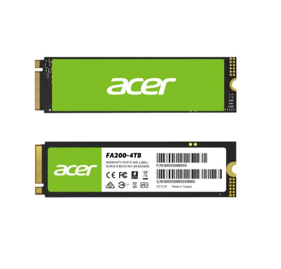 ACER FA 200-4TB M.2 SSD NVMe 2.0 PCIe Gen 4x4 Read speed 7100MB/ s Write Speed 6100MB/s BL.9BWWA....