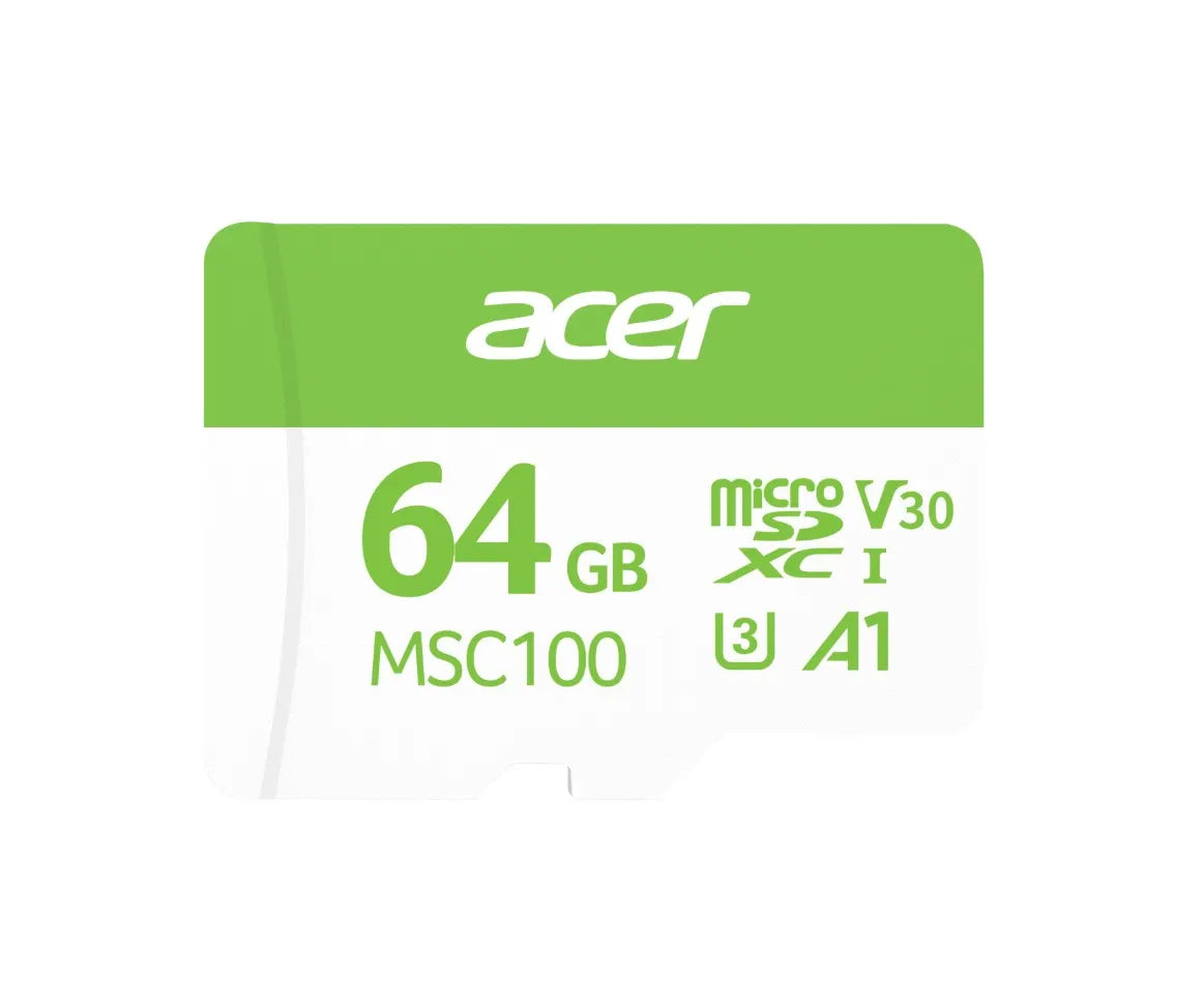 Acer MSC100-64GB microSD Express Read  Write Speed up to 100 MB/s  30MB/s BL.9BWWA.336 - Flash Me...