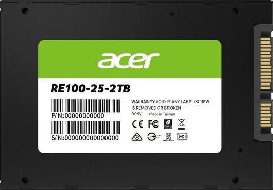ACER RE100-2TB SSD 2.5 SATA  lll Writing Speed 503 MB/s Reading Speed 558 MB/s BL.9BWWA.110 -5 Ye...