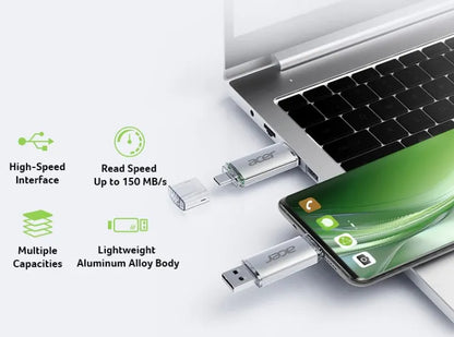 Acer UT300 1TB USB Flash Drive PCBA USB3.0 Gen 1 Type-A/Type-C - 5 Year Warranty - USB, Bluetooth... - Image 3