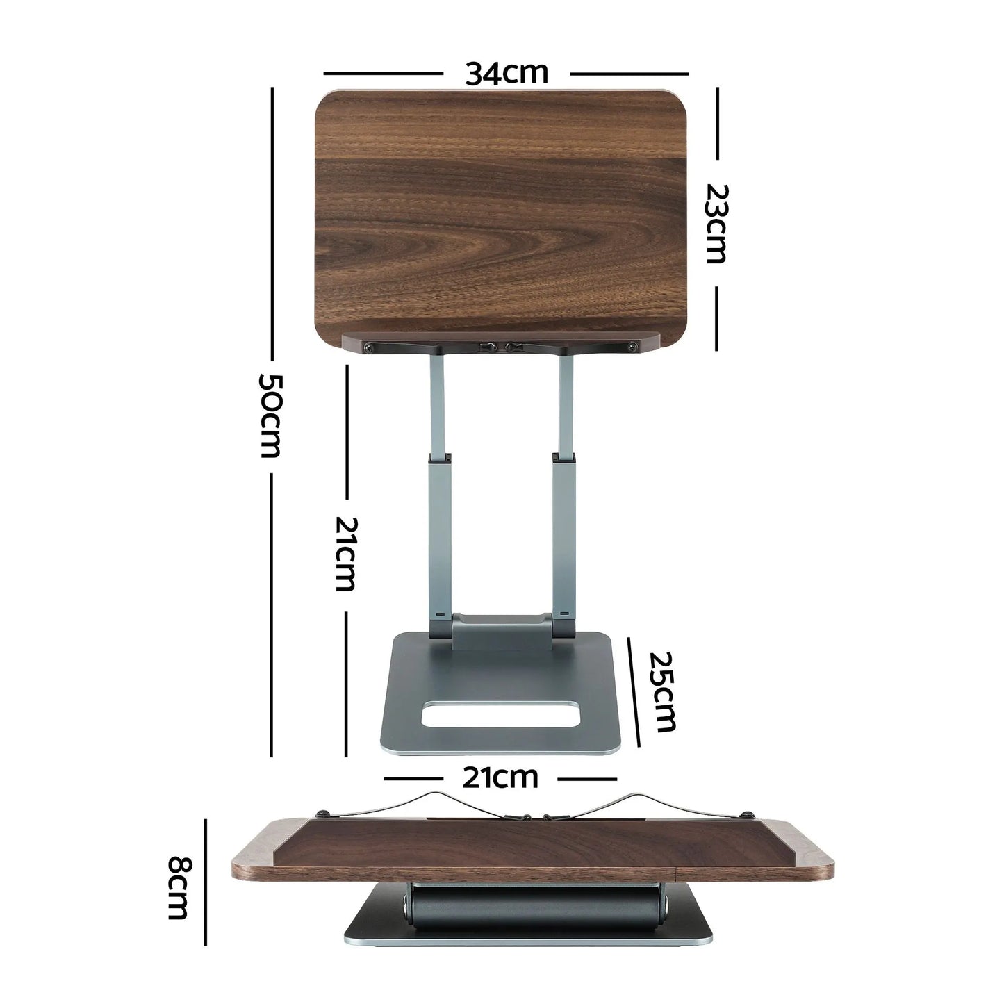 Artiss Book Stand Telescopic Book Holder with Page Clip Ergonomic Desktop Stands OAK - Image 2