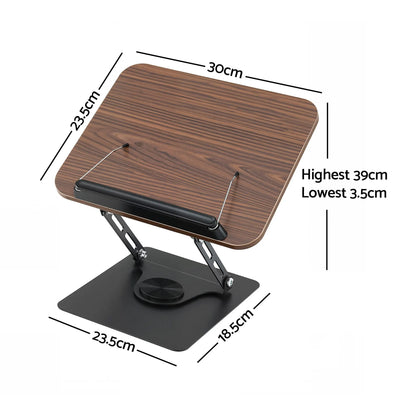 Artiss Book Stand Adjustable Book Holder Foldable Reading Rest Rack with 360 Degree Rotating Base and Page Clip - Image 3