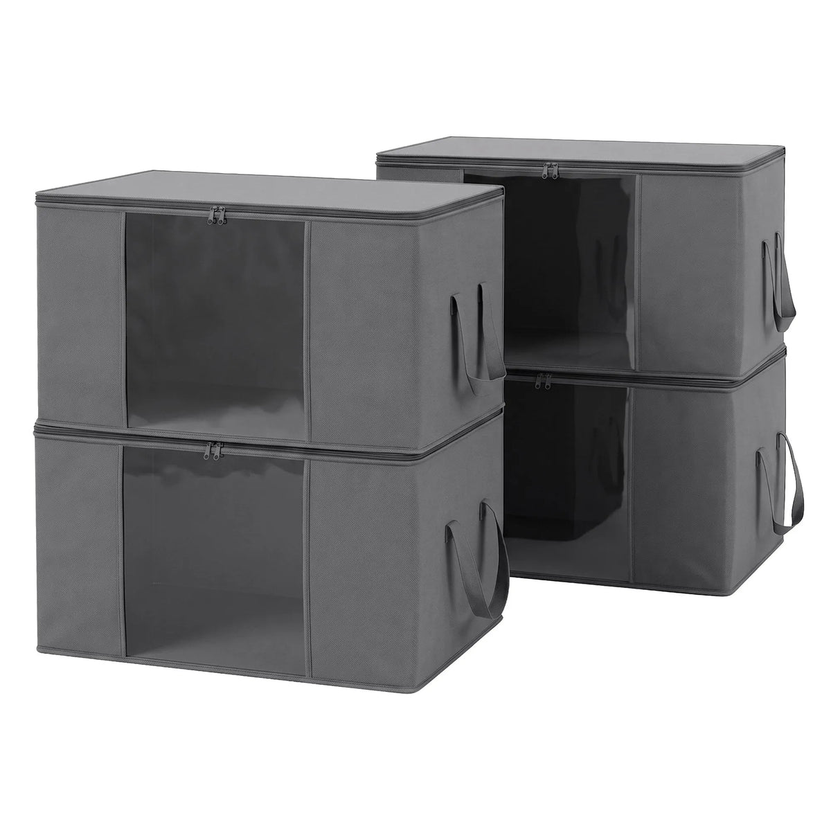 Artiss Blanket Storage Bags Box X4 Clothes Quilt Container 84L Organiser Grey