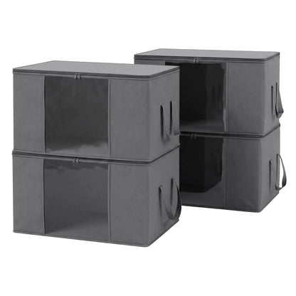 Artiss Blanket Storage Bags Box X4 Clothes Quilt Container 84L Organiser Grey