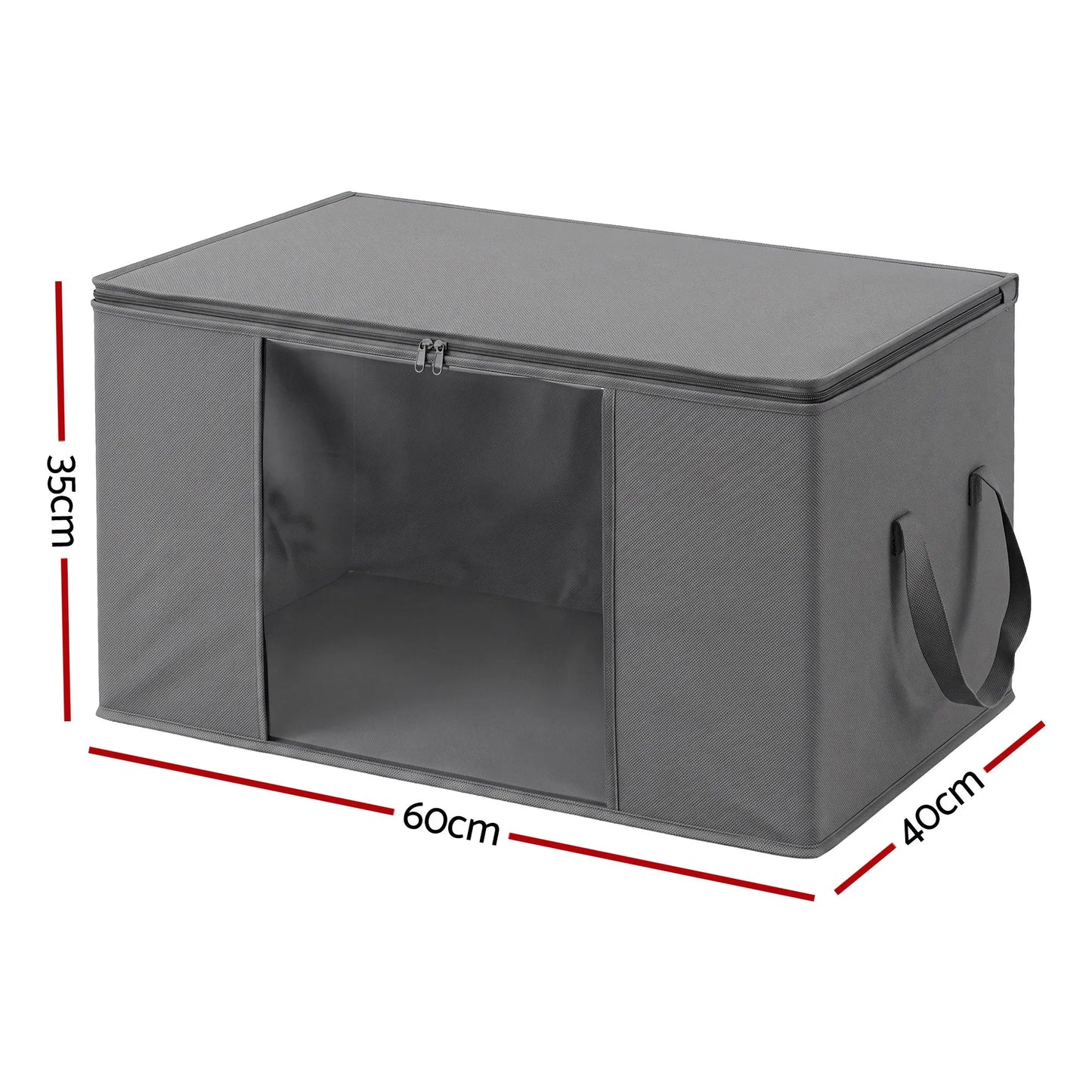 Artiss Blanket Storage Bags Box X4 Clothes Quilt Container 84L Organiser Grey - Image 2