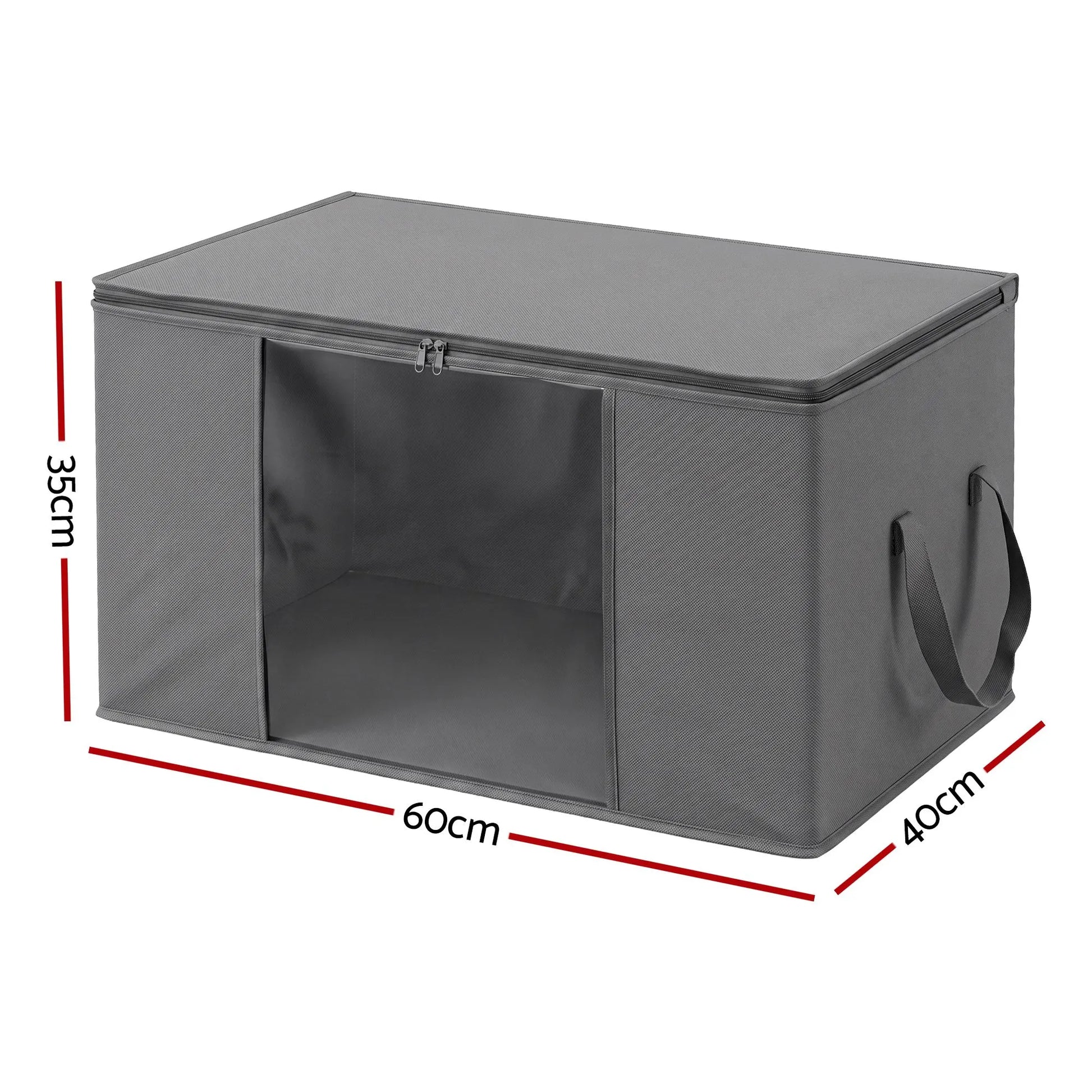 Artiss Blanket Storage Bags Box X4 Clothes Quilt Container 84L Organiser Grey - Image 2