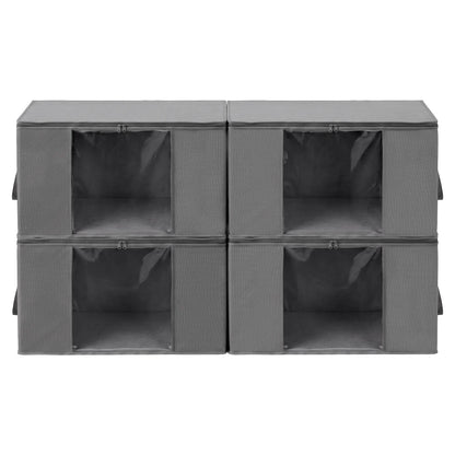 Artiss Blanket Storage Bags Box X4 Clothes Quilt Container 84L Organiser Grey - Image 3