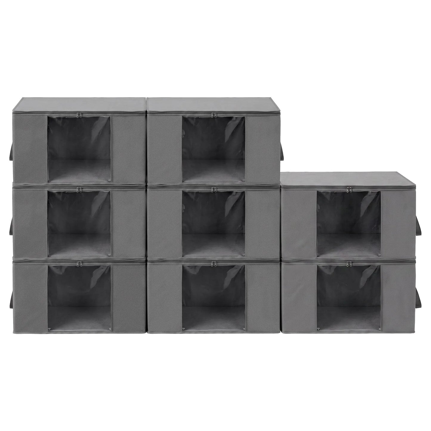 Artiss Blanket Storage Bags Box X8 Clothes Quilt Container 84L Organiser Grey - Image 3
