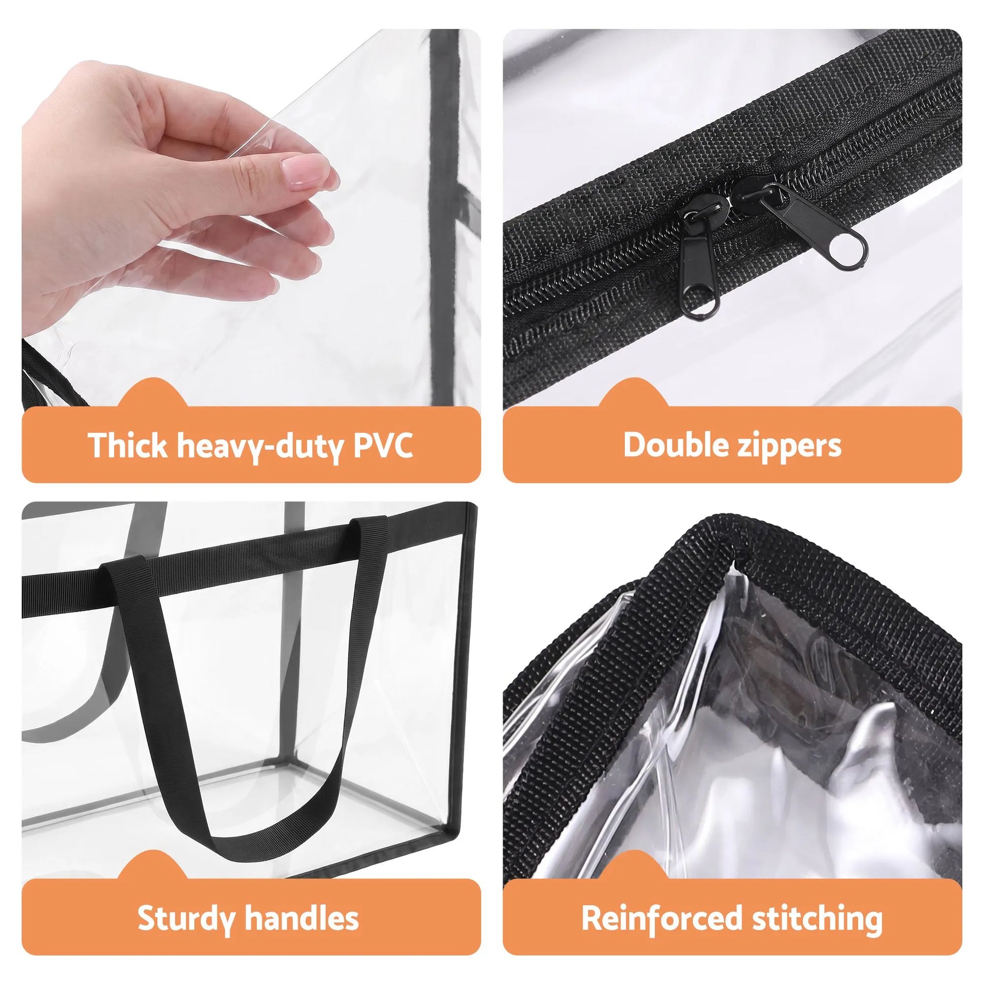 Artiss Blanket Storage Bags 4Pcs 40L PVC Box Clothes Doona Moving Organiser - Image 6
