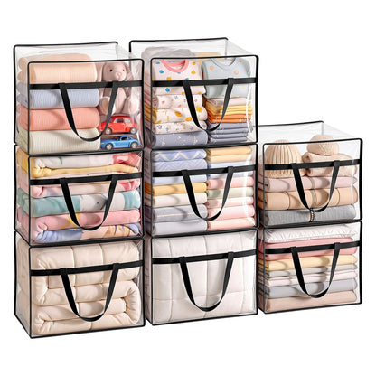 Artiss Blanket Storage Bags 8Pcs 40L PVC Box Clothes Doona Moving Organiser