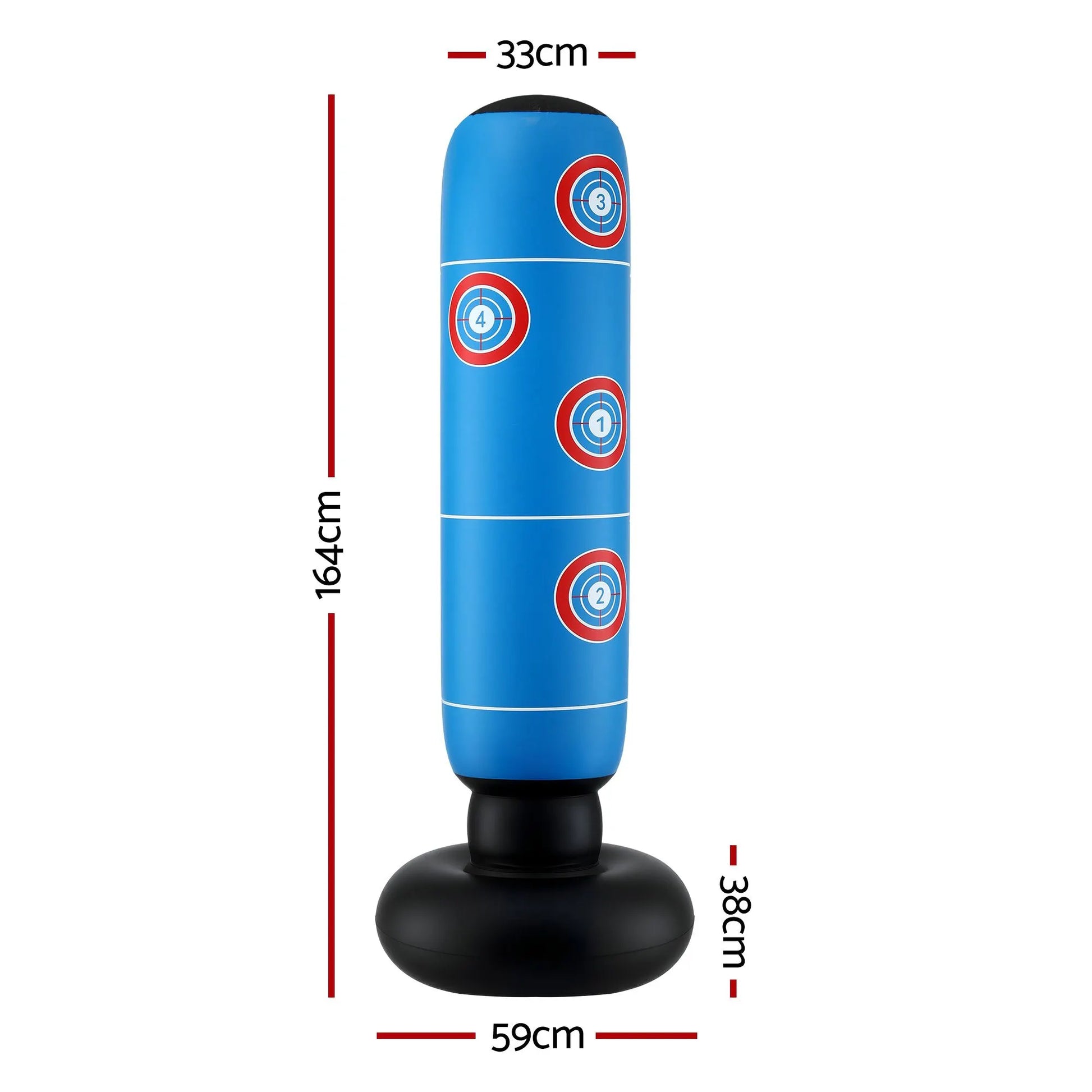 Everfit Freestanding Punching Bag Boxing Stand Inflatable Fitness 164cm Blue - Image 2