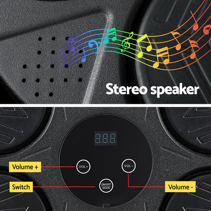 Everfit Music Boxing Machine Bluetooth Wall-Mounted Punch Target with LED Display & Gloves - Image 6