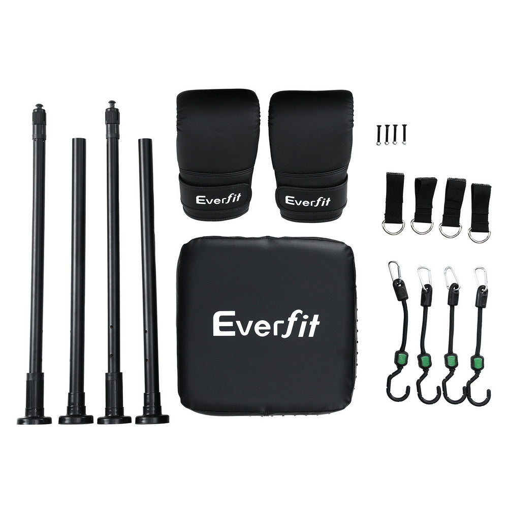 Everfit Doorway Punching Bag Adjustable Apartment Friendly with Boxing Gloves Black - Image 3