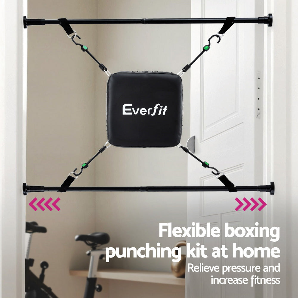 Everfit Doorway Punching Bag Adjustable Apartment Friendly with Boxing Gloves Black - Image 5