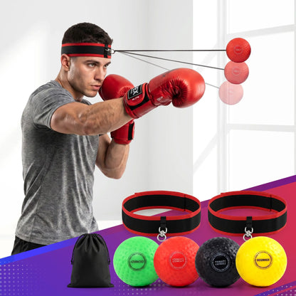 Everfit Boxing Reflex Ball Headband Hand Eye Coordination Stress Relief Multi - Image 9