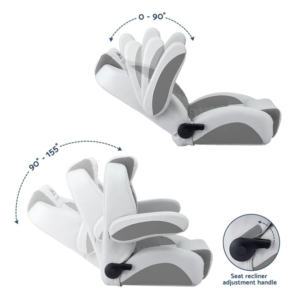 Seamanship Reclining Captain Boat Seat 90°-155° Recline, 19cm Thick Cushion - Image 5