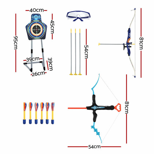 Keezi Kids Bow and Arrow Set Toy Archery Standing Target Suction Cup Arrows - Image 2