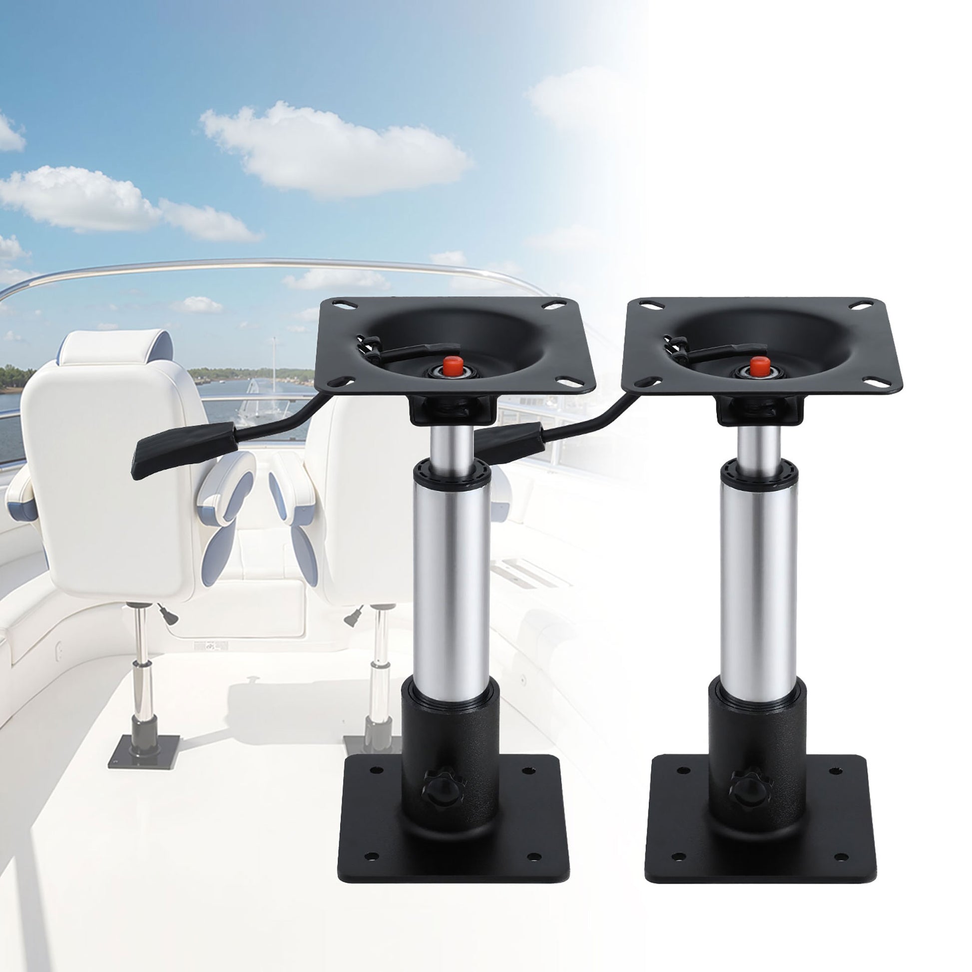 Seamanship Boat Seat Pedestal 34–46cm Adjustable Gas Lift 360 Degrees Swivel 2 Pack - Image 9