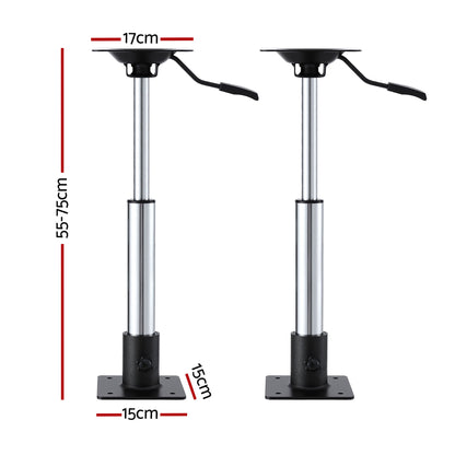 Seamanship Boat Seat Pedestal 55–75cm Adjustable Gas Lift 360 Degrees Swivel 2 Pack - Image 2