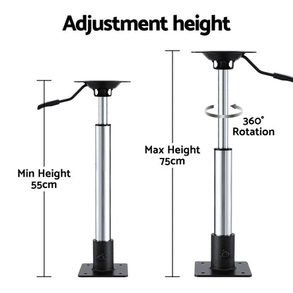 Seamanship Boat Seat Pedestal 55–75cm Adjustable Gas Lift 360 Degrees Swivel 2 Pack - Image 6