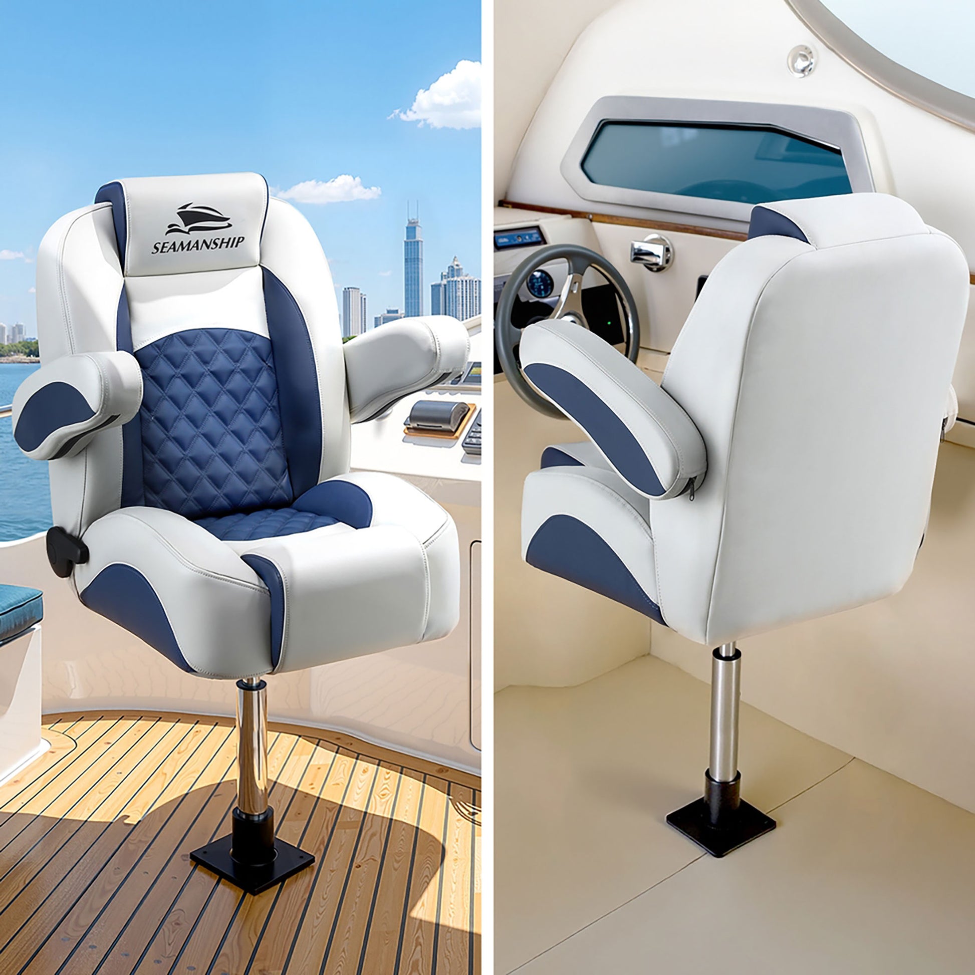 Seamanship Boat Seat Pedestal 55–75cm Adjustable Gas Lift 360 Degrees Swivel 2 Pack - Image 8