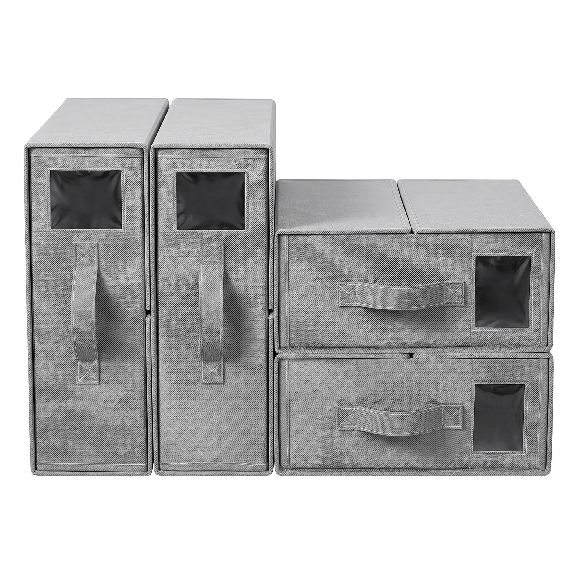 Artiss Bed Sheet Organisers Box Set 4Pcs Storage King Size Bedding Foldable Grey - Image 3